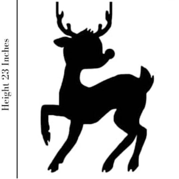 Christmas Window Decal Set, Reindeer and Elves Silhouette, 23 x 15 Inches - Picture 4 of 7